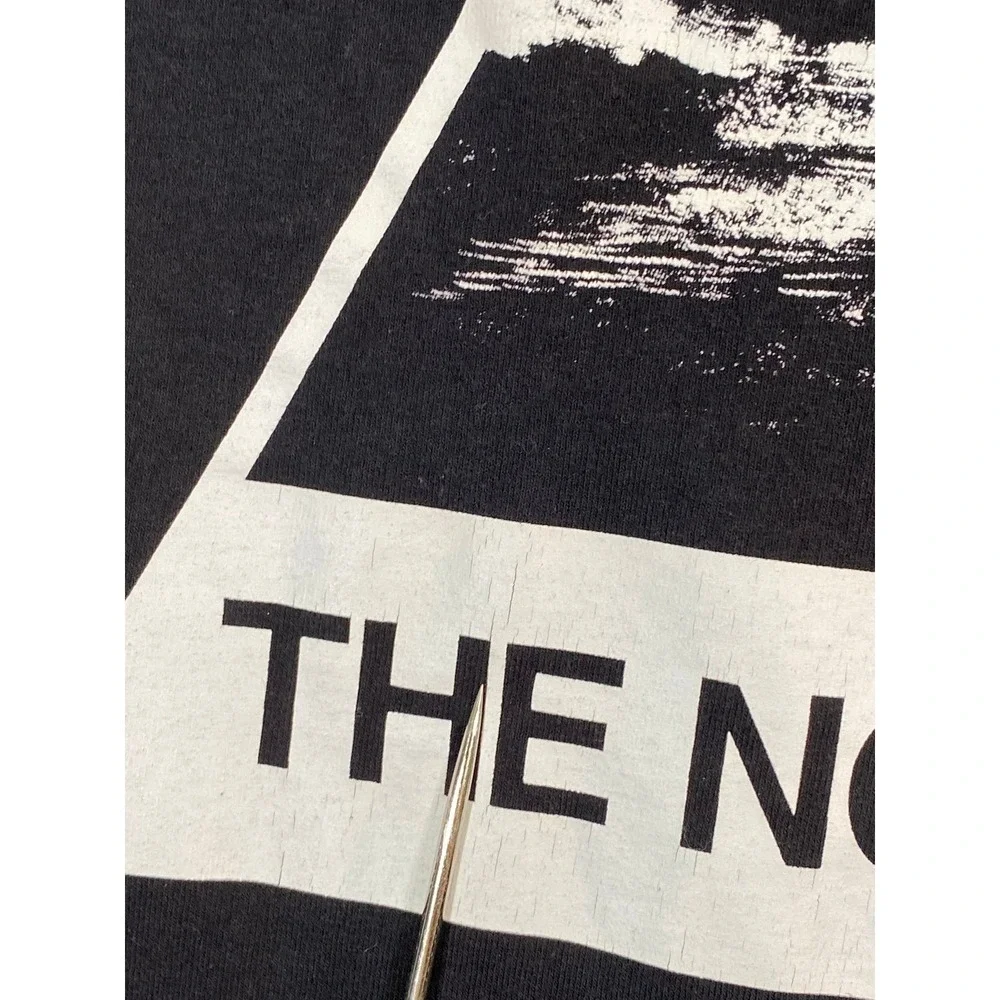 The North Face Mens Black Graphic T-Shirt Large Mountain Back Print Short Sleeve